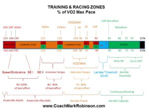 colorful diagram showing training and racing zones for endurance runners