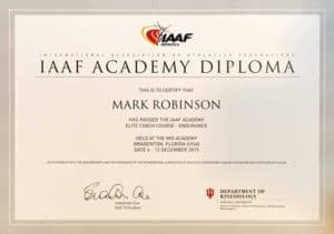 Elite-Running-Coach-Mark-Robinson-IAAF-Worl Athletics-Academy-Diploma-Level-5-Endurance-Coaching-Certification