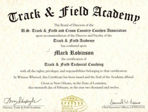 Running-Coach-Mark-Robinson-USTFCCCA-Track-&-Field-Technical-Coaching-Certification